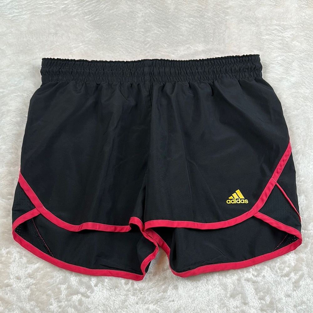 Adidas Black and Pink Performance Athletic Shorts